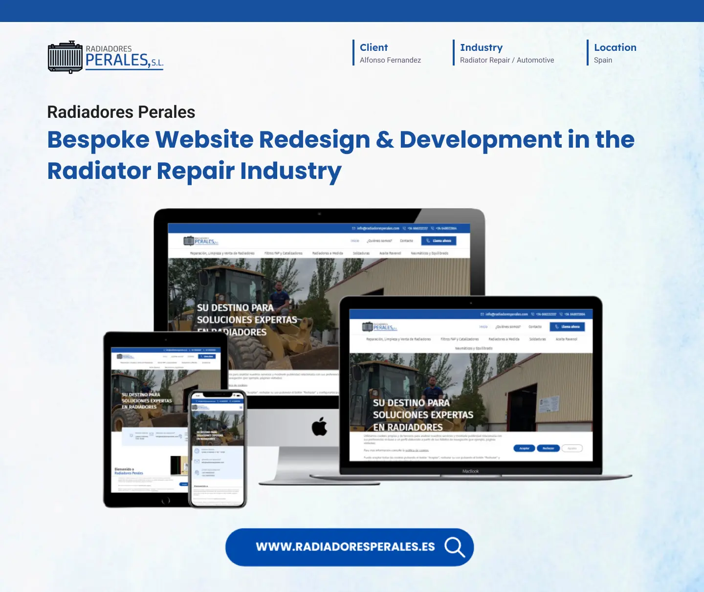 Bespoke website for Radiadores perales