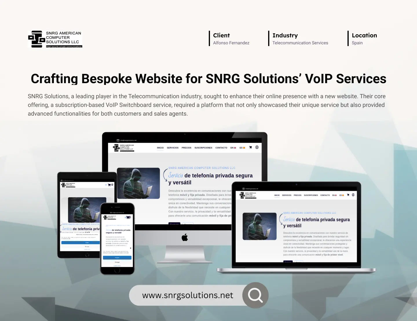 Ecommerce website VoIP Services Bespoke Design