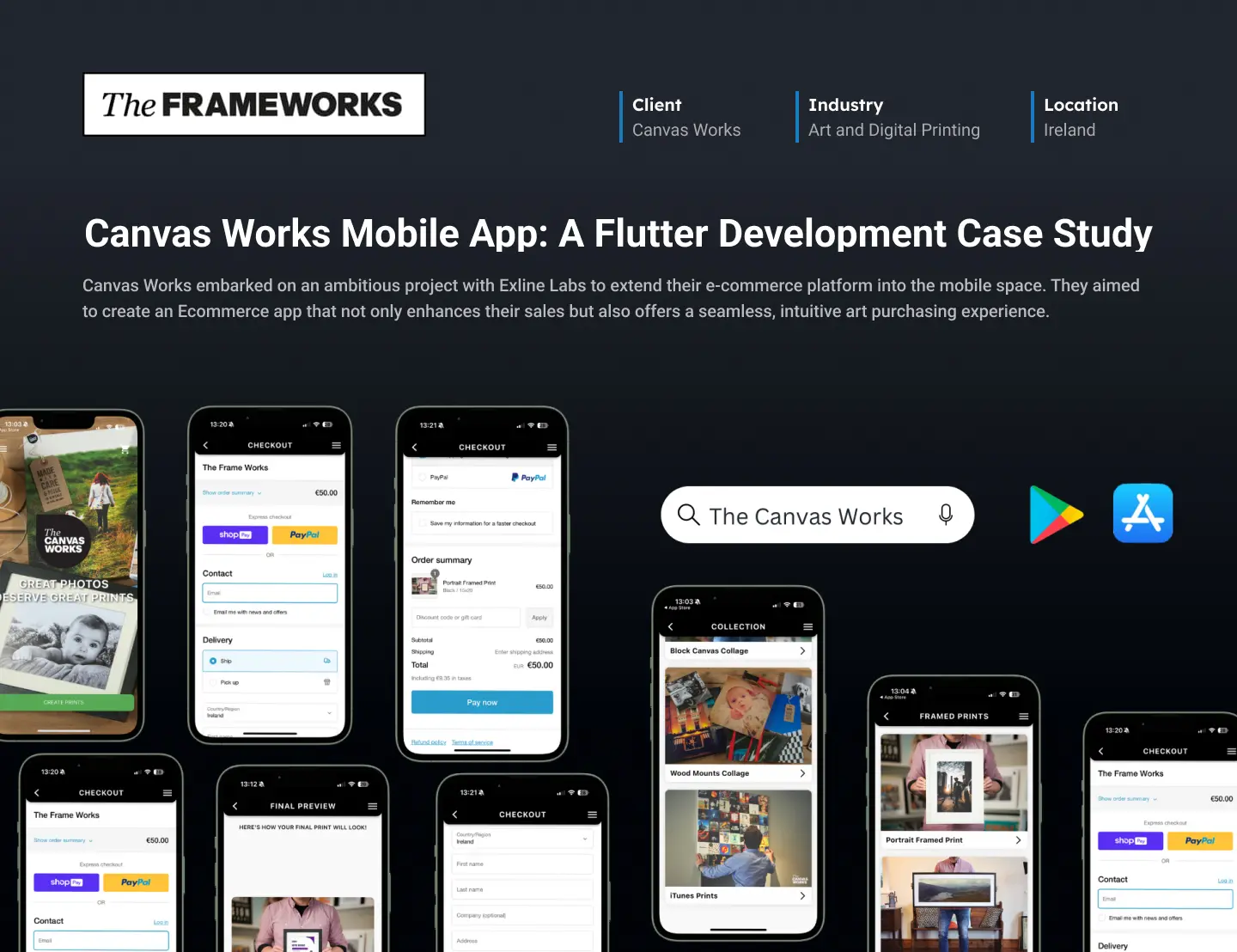 Flutter mobile app for canvasworks by